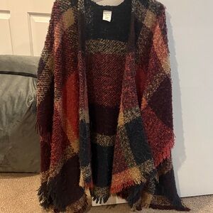 Francesca’s Plaid Open Front Women Sweater